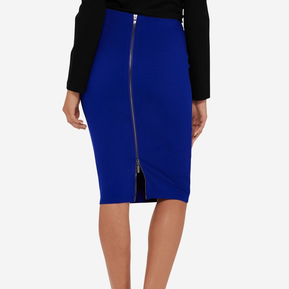 NWT Eva Longoria Power Ponte Blue Pencil Skirt